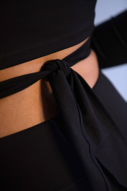 Black crossover t-shirt