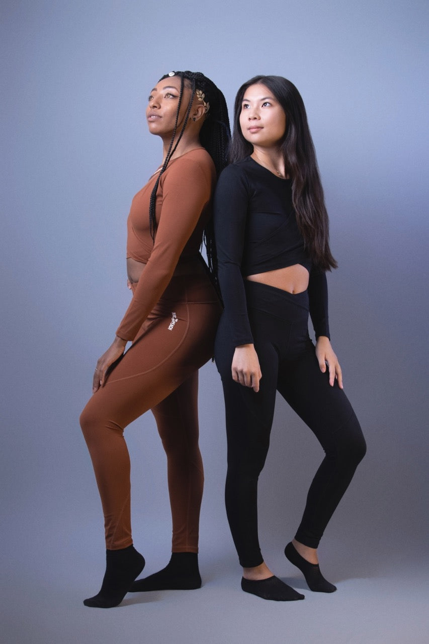 Brown crossover t-shirt