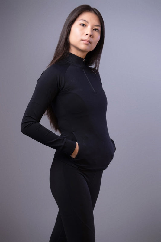 Black long sleeve zip