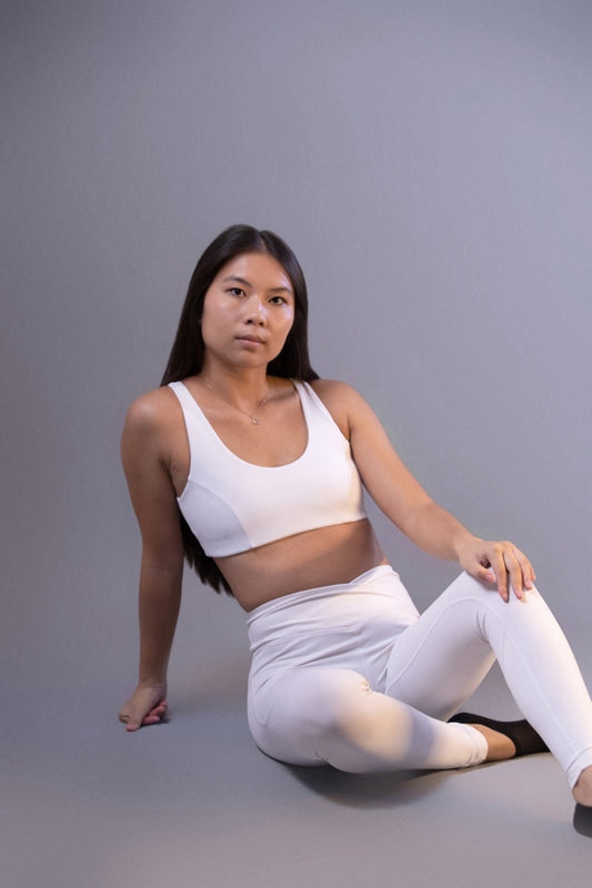 White neckline sport bra