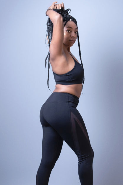 Transparent detail leggings 7/8