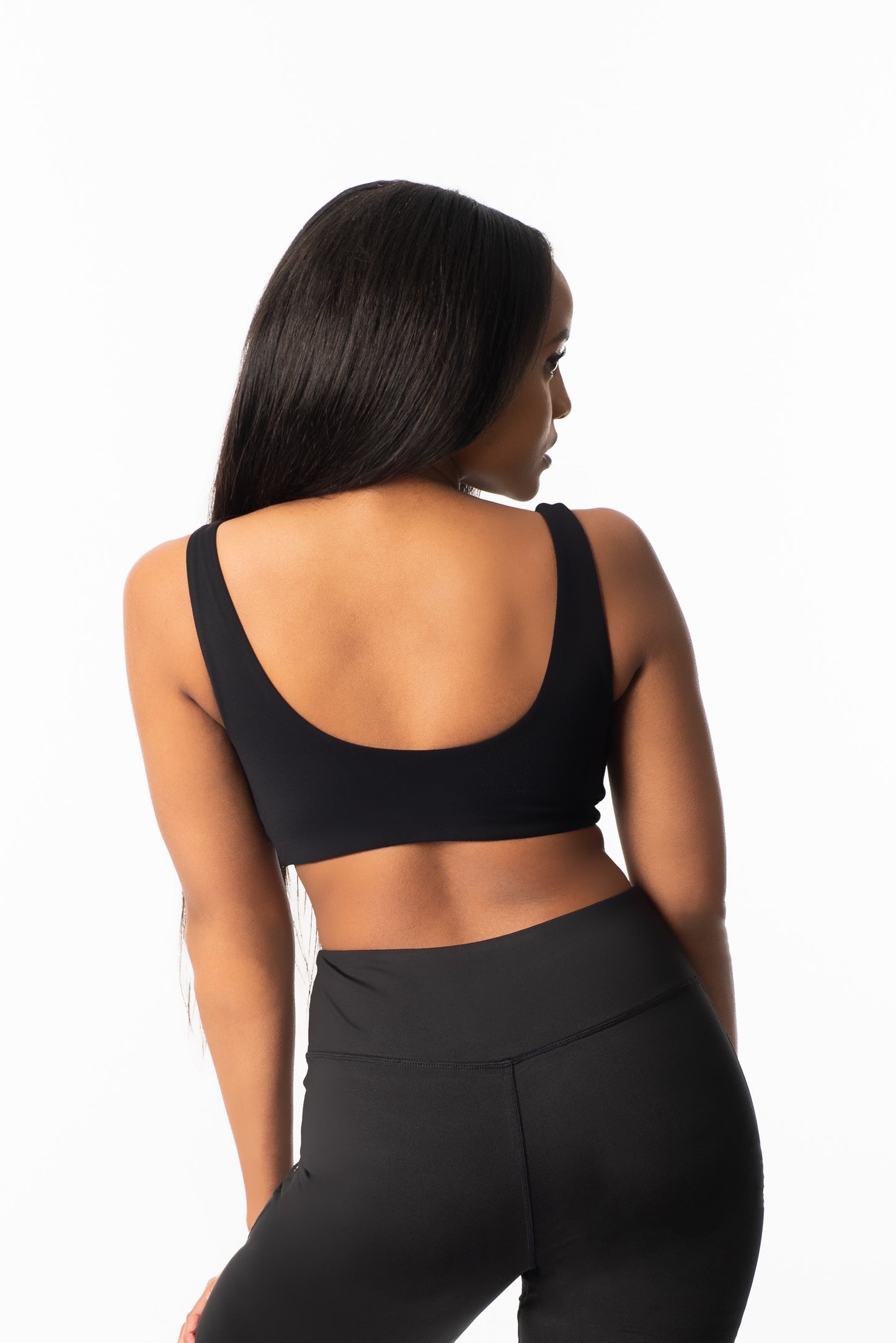 Brown neckline sport bra