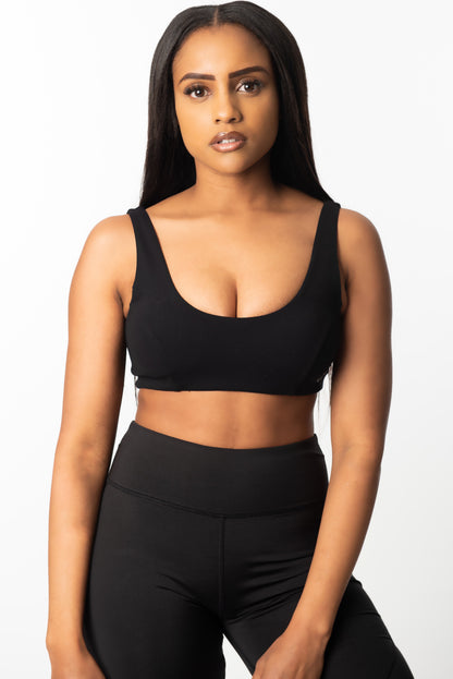 Brown neckline sport bra