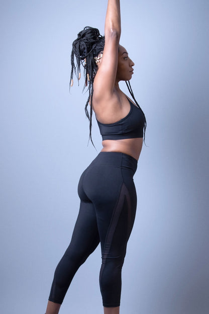 Transparent detail leggings 7/8